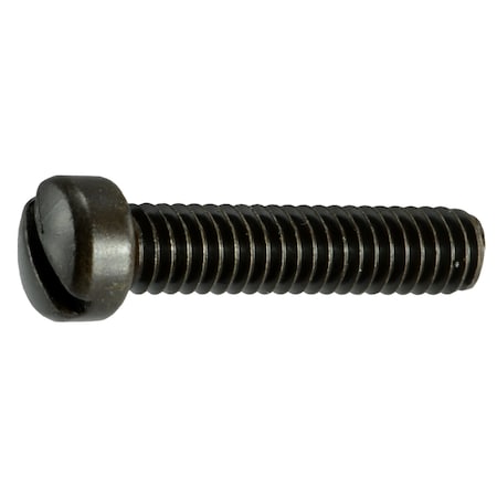Midwest Fastener #12-24 x 1 in Slotted Fillister Machine Screw, Black Oxide Steel, 3 PK 32931